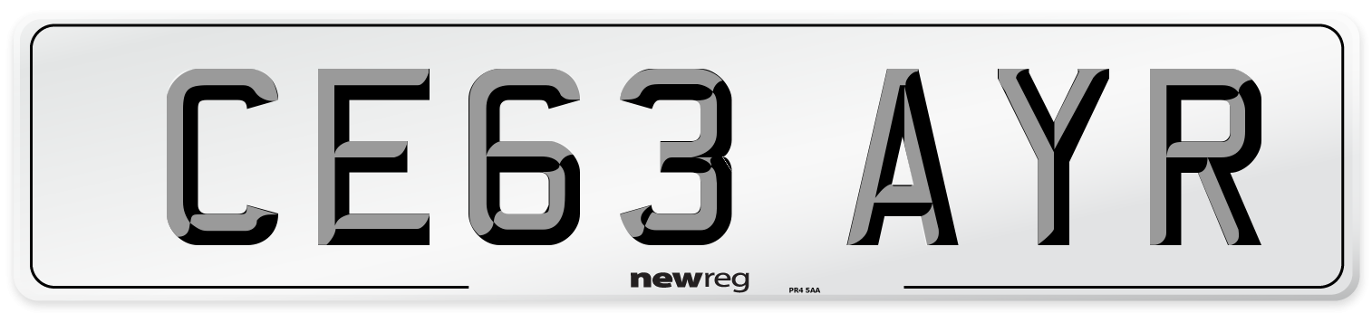 CE63 AYR Number Plate from New Reg